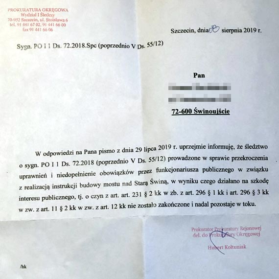 Wyjanianie nieprawidowoci przy budowie mostu nad Star win trwa!