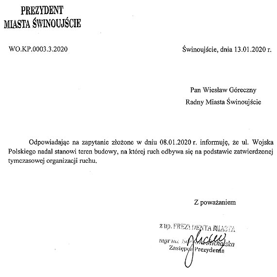 Można, czy nie można jeździć ul. Wojska Polskiego? Czyli jak się jeździ po .... terenie budowy