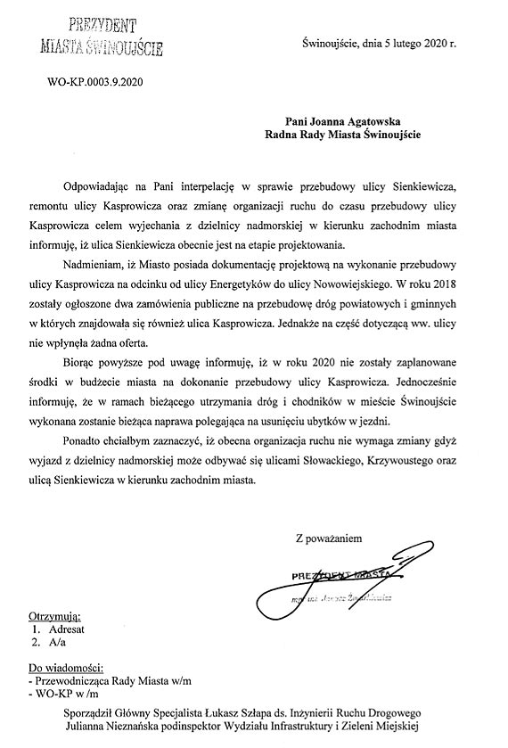 Ul. Kasprowicza do remontu? - Nie, odpowiada prezydent