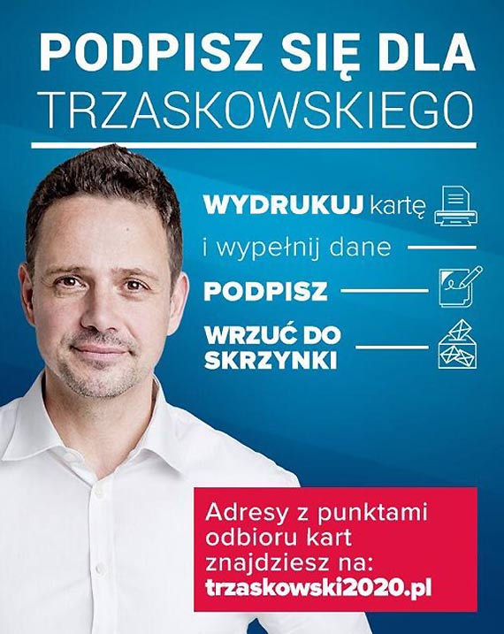 Tylko trzy dni na zbieranie podpisw na kandydata na Prezydenta RP -  Rafaa Trzaskowskiego