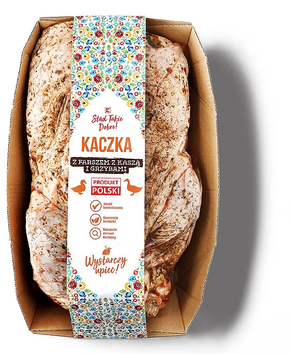 Gotowa do upieczenia kaczka z farszem z kasz i grzybami w ofercie Kaufland