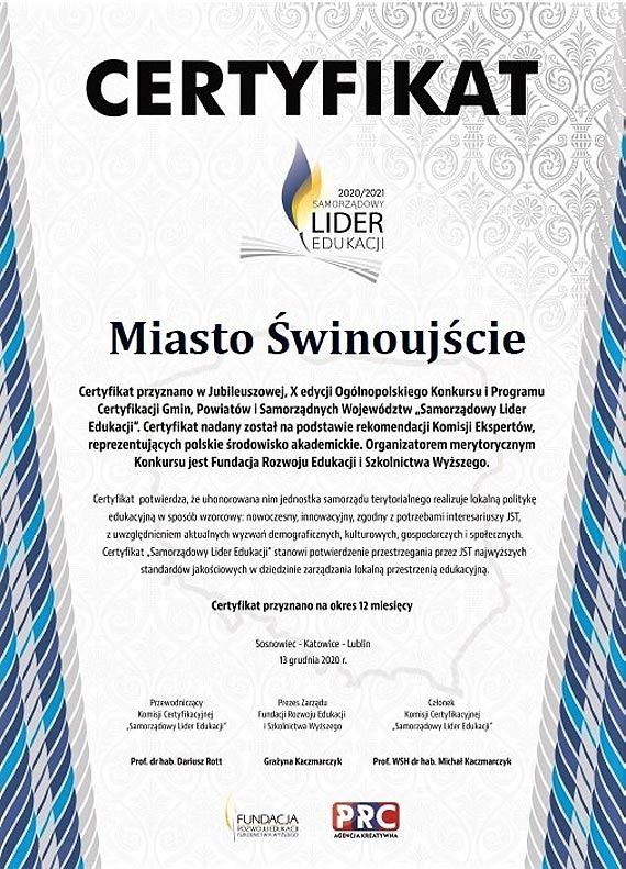 Prestiowe wyrnienie: Miasto liderem edukacji