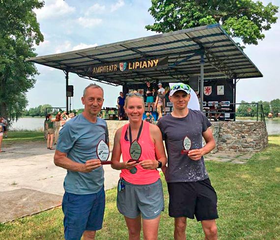 Podium winoujskich triathlonistw