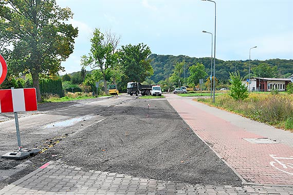 Ulica Grunwaldzka. Wzmacniaj podoe przy granicy