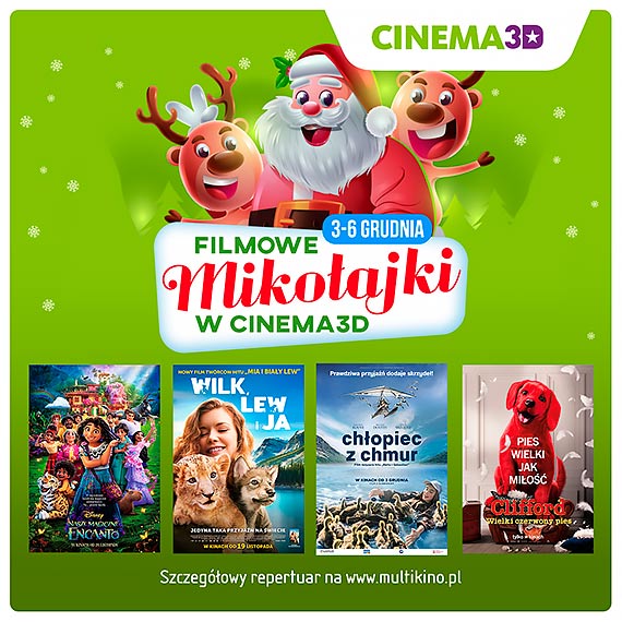 Od 3 do 6 grudnia Filmowe Mikoajki w Cinema3D!