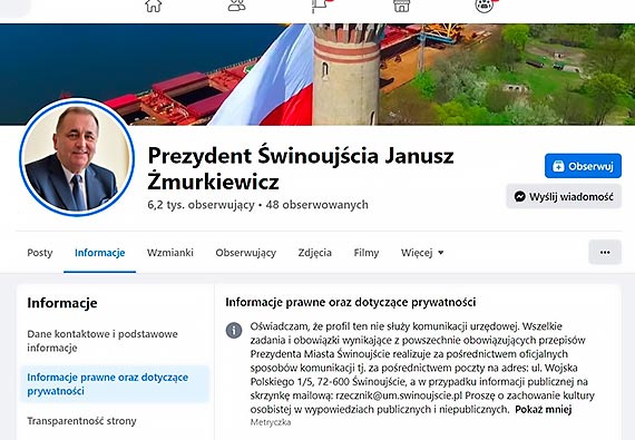 Profil Żmurkiewicza na FB prywatny czy urzędowy? [1]