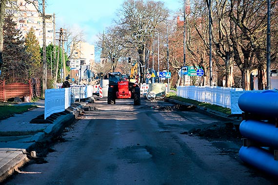 Przebudowa ulicy Grunwaldzkiej. Przejazd na Garz na pocztku stycznia