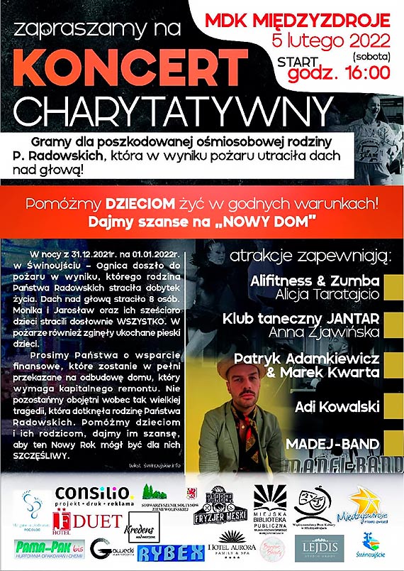 Koncert charytatywny na odbudow domu Pastwa Radowskich