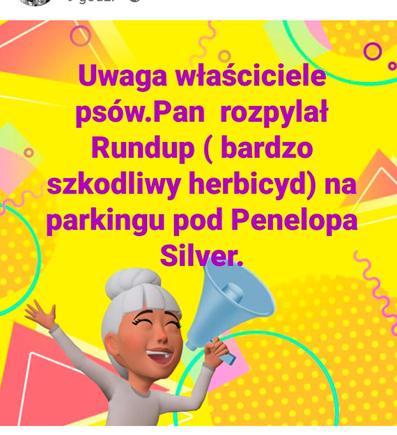 Mieszkanka ostrzega: Waciciele psw uwaajcie na swoje czworonogi. Mczyzna rozpyli na parkingu Roundup