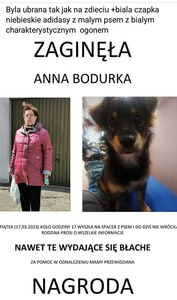 Anna Bodurka nadal nie zostaa odnaleziona