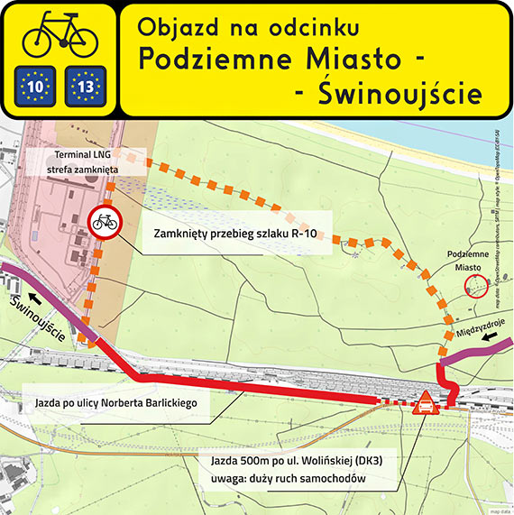 Nowy projekt uatwiajcy poruszanie si rowerzystom na trasie R10 Midzyzdroje