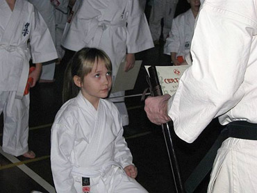 Pasowanie na samuraja w winoujskiej Akademii Karate Kyokushin