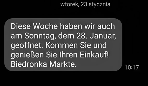 „Biedronka, ach Biedronka”... - ale dlaczego po niemiecku?!