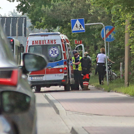 Wypadek z udziaem rowerzysty na Karsiborskiej