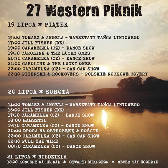 27 WESTERN PIKNIK SUOMINO 19-21 lipca 2024. Najlepsze Countrowe Kapele i Grupy Taneczne z Polski i Zagranicy