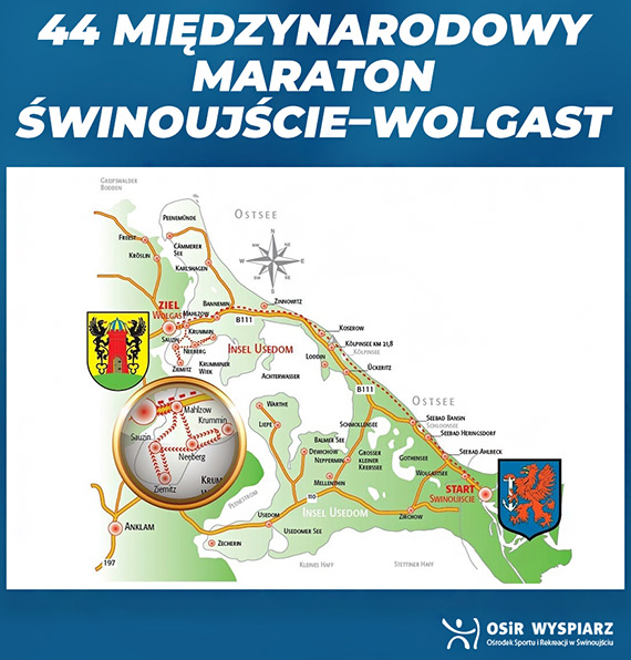 Orodek Sportu i Rekreacji „Wyspiarz” Ogasza Elektroniczne Zapisy na 44. Midzynarodowy Maraton winoujcie – Wolgast