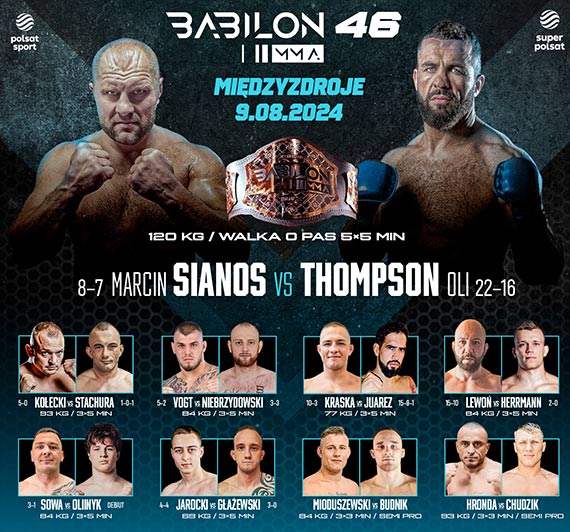 Babilon MMA 46: Sianos vs Thompson. Kto zostanie mistrzem wagi cikiej?