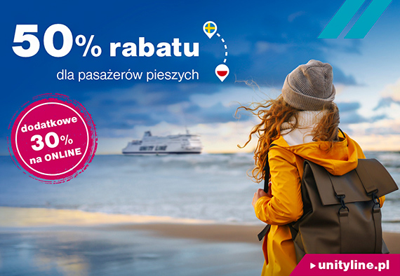 Rabat 30%, 50% a nawet 80%?  Odkryj nowoci w Unity Line!