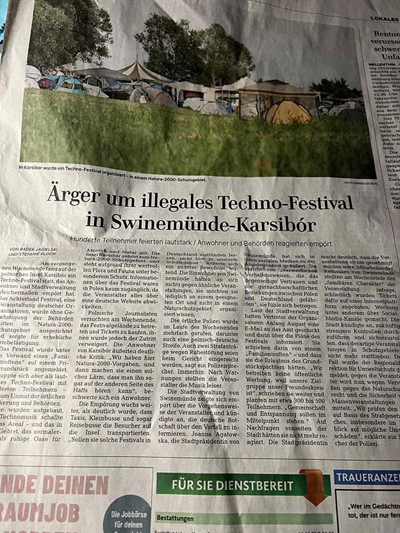 Niemieckie media naganiaj problem nielegalnego festiwalu techno na Karsiborze