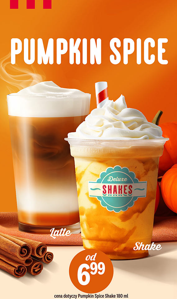 Nowoci - sodkoci w KFC!  KFC Pumpkin Spice Latte & Shake, Churros i Deluxe Ice Cream