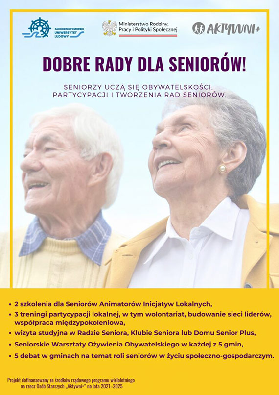 Seniorzy ze winoujcia zostali zaproszeni do udziau w projekcie „Dobre Rady dla Seniorw”!