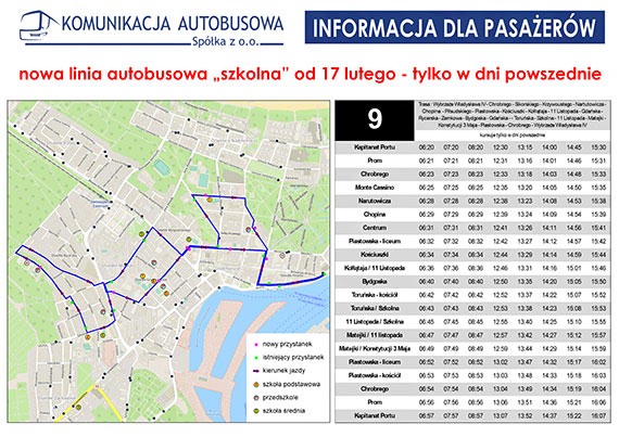 Szkolna linia autobusowa nr 9 zawiezie uczniw