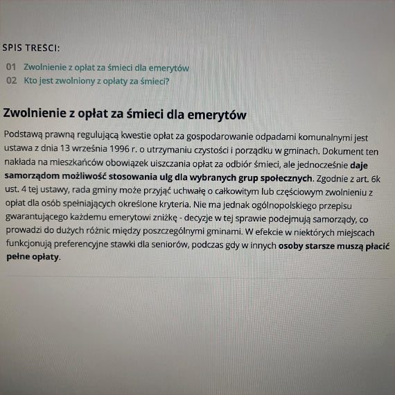 Kiedy Świnoujście zwolni seniorów z opłat za śmieci?