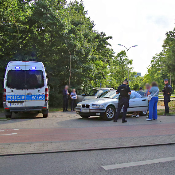 Kolizja Suzuki i BMW. Policja pouczya sprawc