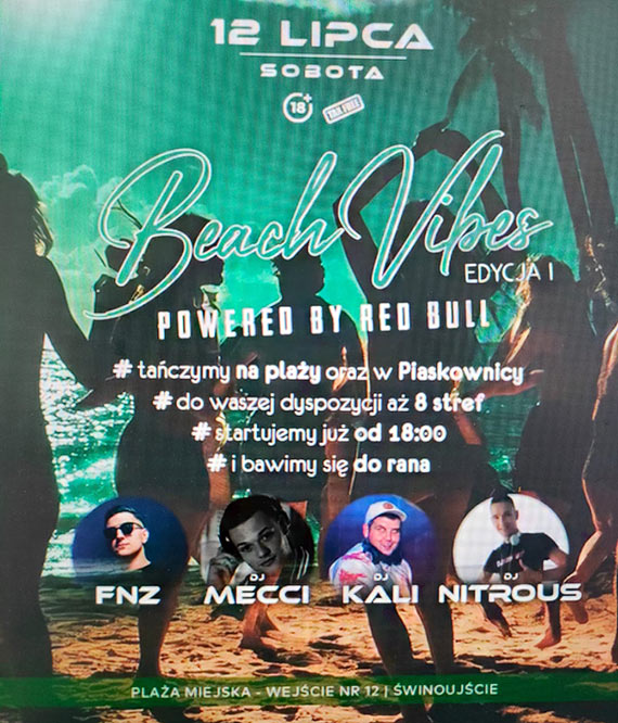 Letnie rytmy nad Batykiem – Beach Vibes ju w sobot na play w winoujciu