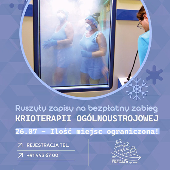 Bezpatne zabiegi krioterapii dla mieszkacw winoujcia!