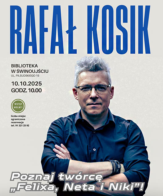 Rafa Kosik w winoujciu. Spotkanie autorskie w miejskiej bibliotece