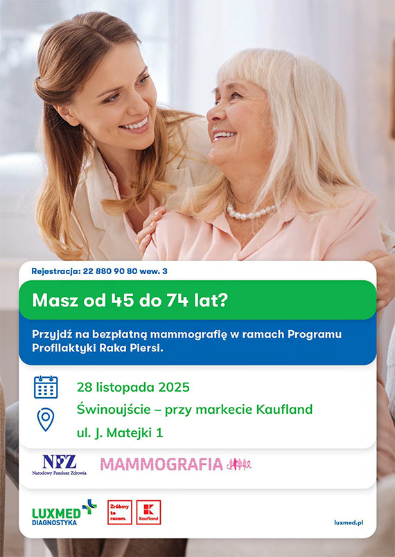 Bezpłatna cyfrowa mammografia LUX MED w listopadzie - Świnoujście