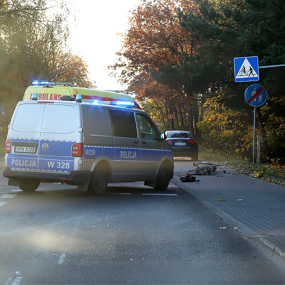 Potrącenie rowerzysty przy ulicy Karsiborskiej