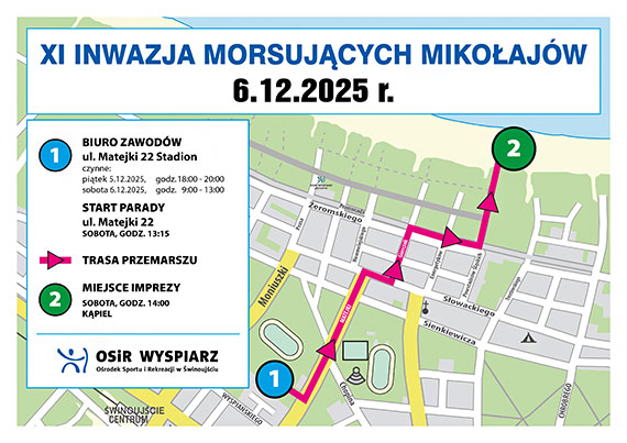 Informacja dotyczca utrudnie w ruchu podczas XI Inwazji Morsujcych Mikoajw