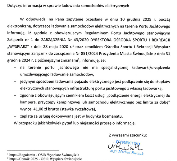 Tani prąd w Porcie Jachtowym? Czytelnicy pokazują, Ośrodek Sportu tłumaczy zasady