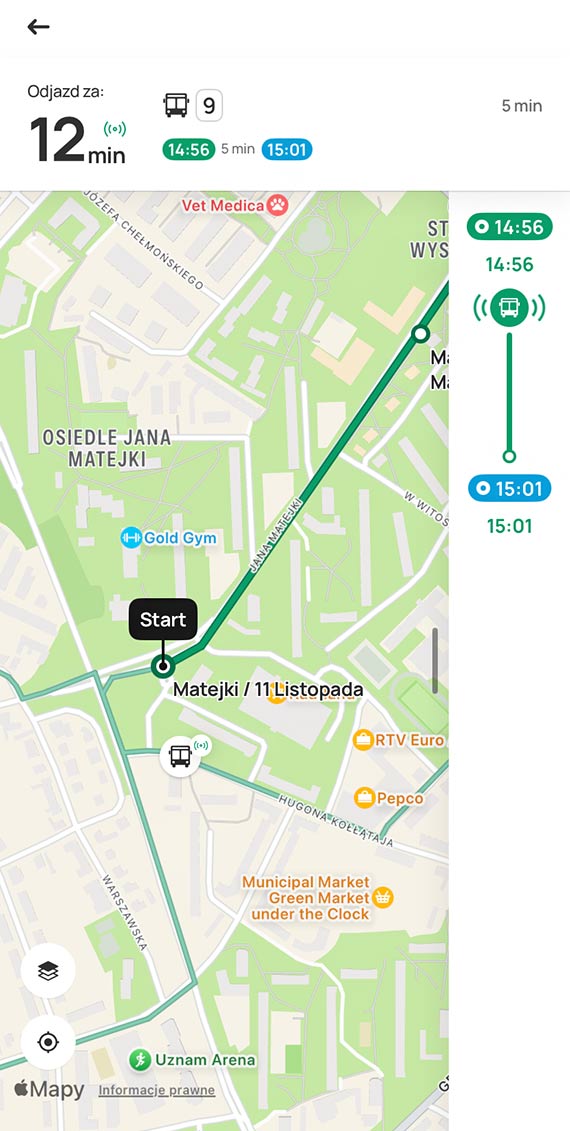 Jakdojade pokaże, o której przyjedzie spóźniony autobus