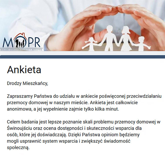Rusza ankieta dotycz�ca przeciwdzia�ania przemocy domowej w �winouj�ciu