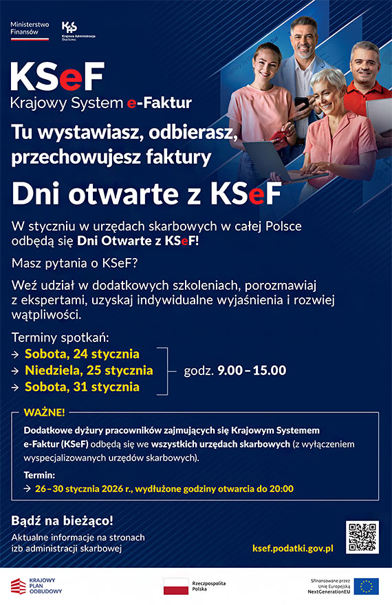 KSeF wchodzi w �ycie. Urz�d Skarbowy w �winouj�ciu zaprasza na szkolenia i dy�ury informacyjne