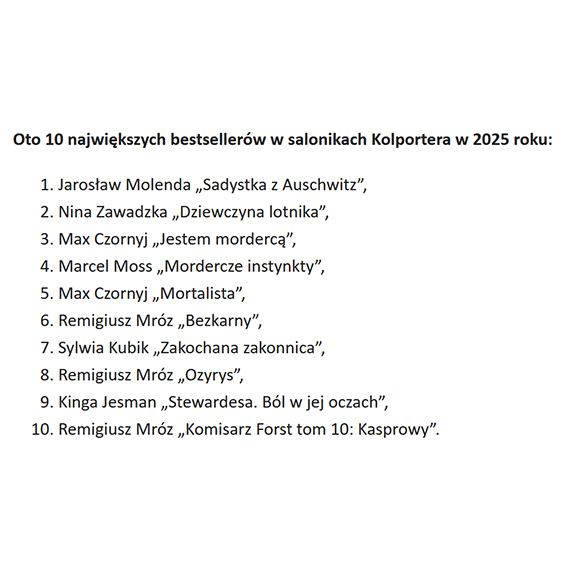 Ksi��ka �winoujskiego autora bestsellerem KOLPORTERA.  Jaros�aw Molenda lepszy od Remigiusza Mroza czy Maxa Czornyja!