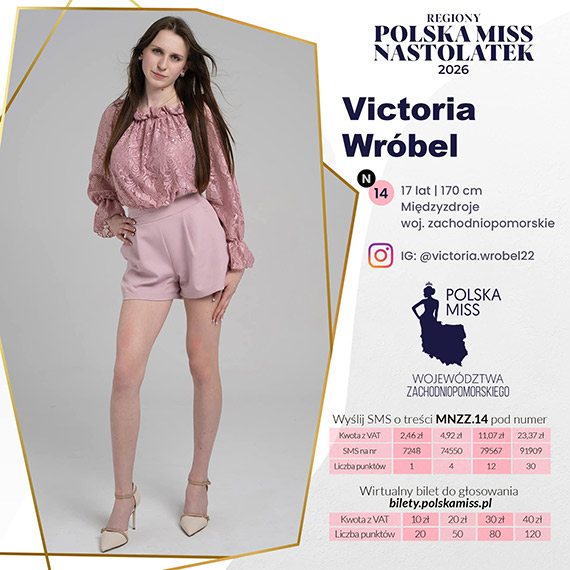 Victoria Wr�bel z Mi�dzyzdroj�w w finale Miss Nastolatek Wojew�dztwa Zachodniopomorskiego 2026. Mieszka�cy mog� j� wesprze�