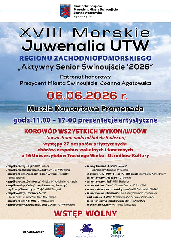 Seniorzy przejm� promenad�. XVIII Morskie Juwenalia UTW ju� w sobot� w �winouj�ciu