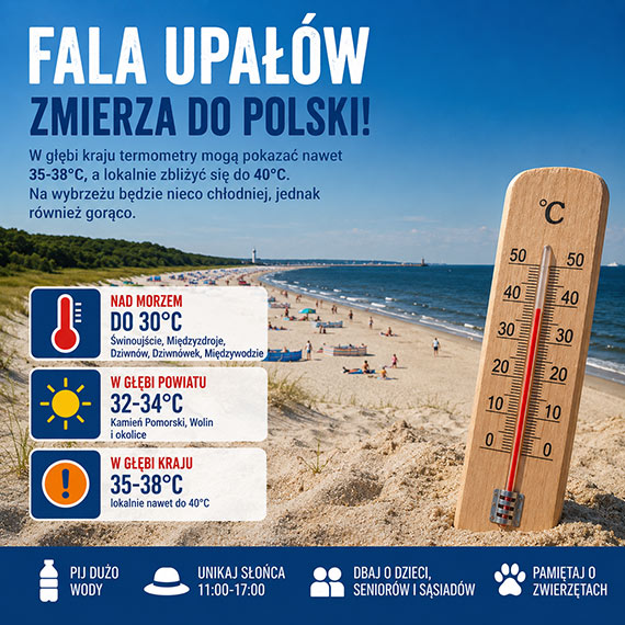 Fala upa��w zmierza do Polski. Mieszka�cy �winouj�cia powinni zachowa� ostro�no��